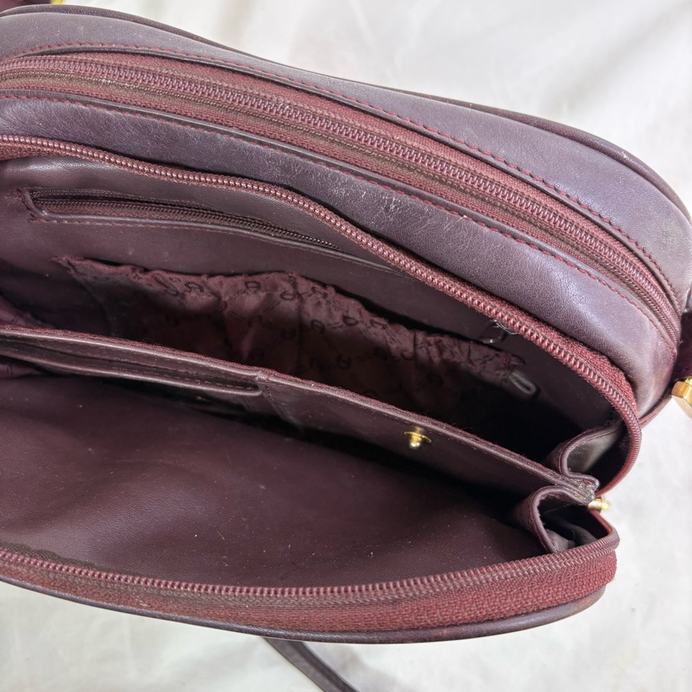 ETIENNE AIGNER Vintage Burgundy Leather Crossbody Camera Bag Purse - Picture 8 of 11